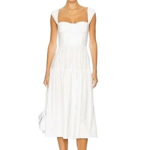 We Wore What Womens Strap Corset Sexy Causal Midi Dress White Size 2